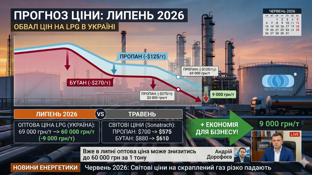 Прогноз цін на газ Липень 2026